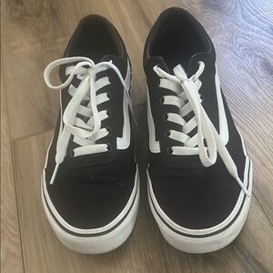 Vans Black and White Classic Sneakers with Canvas Upper